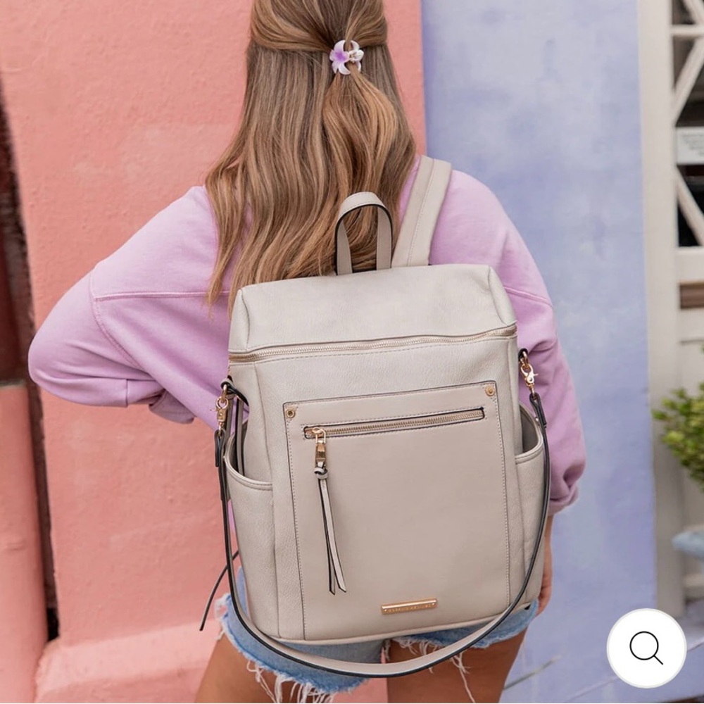 Poppy & Peonies Commuter Backpack in Fog